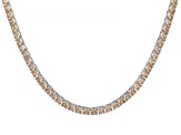 Champagne Cubic Zirconia Rhodium Over Brass Tennis Necklace 32.19ctw