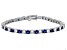 Blue And White Cubic Zirconia Rhodium Over Brass Tennis Bracelet 20.20ctw