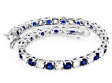 Blue Lab Created Spinel And White Cubic Zirconia Rhodium Plated Tennis Bracelet 20.20ctw