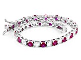 Red And White Cubic Zirconia Rhodium Plated Tennis Bracelet 20.20ctw