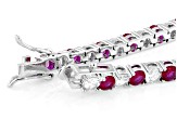 Red And White Cubic Zirconia Rhodium Plated Tennis Bracelet 20.20ctw