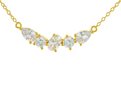 White Cubic Zirconia 18k Yellow Gold Over Sterling Silver Necklace 2.71ctw