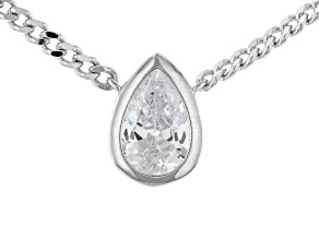 White Cubic Zirconia Rhodium Over Sterling Silver Necklace 2.10ctw
