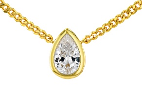 White Cubic Zirconia 18k Yellow Gold Over Sterling Silver Necklace 2.10ctw