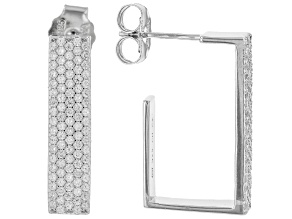 White Cubic Zirconia Rhodium Over Sterling Silver Earrings 1.00ctw