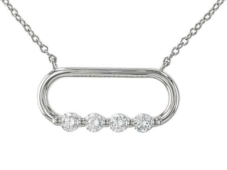 White Cubic Zirconia Rhodium Over Sterling Silver Necklace 0.72ctw