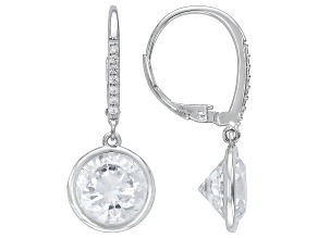 White Cubic Zirconia Rhodium Over Sterling Silver Earrings 13.71ctw