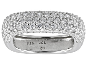 White Cubic Zirconia Rhodium Over Sterling Silver Ring 3.07ctw