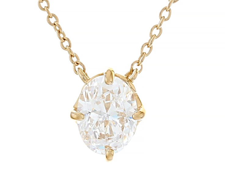 White Cubic Zirconia 14k Yellow Gold Over Sterling Silver Necklace 2.00ctw