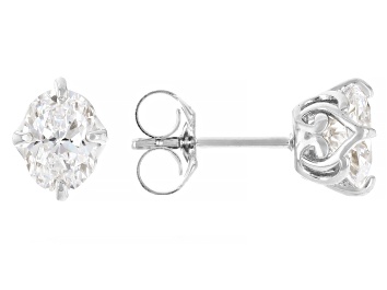 White Cubic Zirconia Rhodium Over Sterling Silver Earrings 6.04ctw