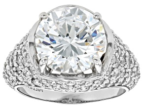 White Cubic Zirconia Platinum Over Sterling Silver Ring 11.75ctw