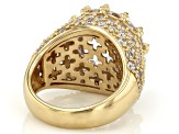 White Cubic Zirconia 18k Yellow Gold Over Sterling Silver Ring 26.96ctw