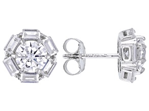 White Cubic Zirconia Rhodium Over Sterling Silver Earrings 4.94ctw