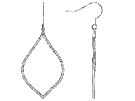 White Cubic Zirconia Rhodium Over Sterling Silver Earrings 0.62ctw