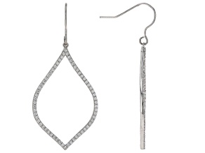 White Cubic Zirconia Rhodium Over Sterling Silver Earrings 0.62ctw