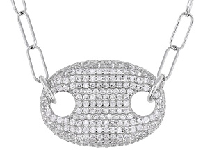 White Cubic Zirconia Rhodium Over Sterling Silver Necklace 2.69ctw