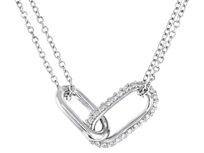 White Cubic Zirconia Rhodium Over Sterling Silver Necklace 0.62ctw