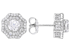 White Cubic Zirconia Rhodium Over Sterling Silver Earrings 3.99ctw