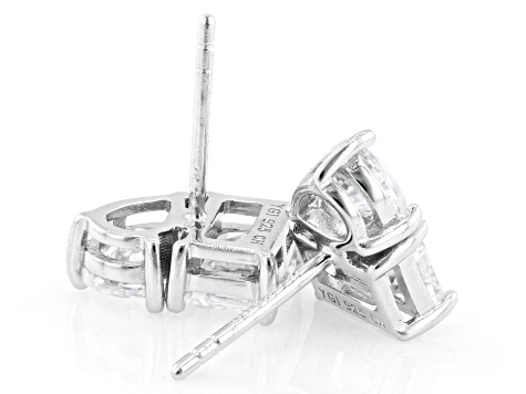 White Cubic Zirconia Rhodium Over Sterling Silver Earrings 6.04ctw