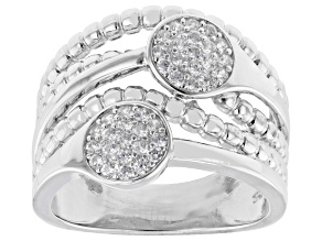 White Cubic Zirconia Rhodium Over Sterling Silver Ring 0.76ctw