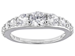 White Cubic Zirconia Rhodium Over Sterling Silver Ring 3.00ctw