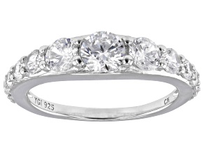 White Cubic Zirconia Rhodium Over Sterling Silver Ring 3.00ctw