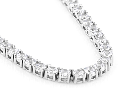 White Cubic Zirconia Rhodium Over Sterling Silver Tennis