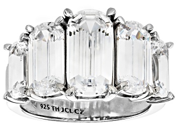 Picture of White Cubic Zirconia Rhodium Over Sterling Silver Ring 8.48ctw