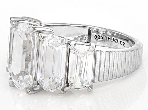 White Cubic Zirconia Rhodium Over Sterling Silver Ring 8.48ctw