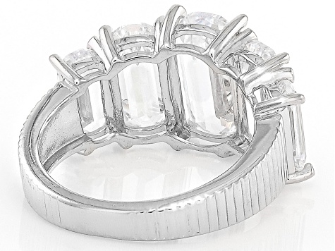 White Cubic Zirconia Rhodium Over Sterling Silver Ring 8.48ctw