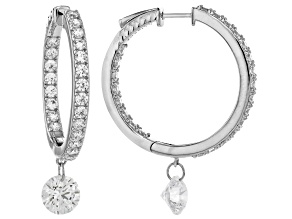 White Cubic Zirconia Rhodium Over Sterling Silver Earrings 11.87ctw