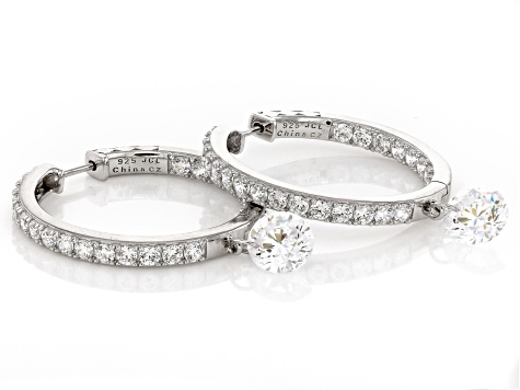 Octagon Shape Pave Cubic Zirconia Ring with Square CZ Center Rhodium on Silver