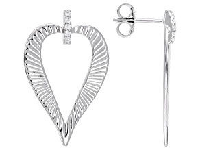 White Cubic Zirconia Rhodium Over Sterling Silver Earrings 0.20ctw
