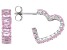 Pink Cubic Zirconia Rhodium Over Sterling Silver Heart Hoops 8.16ctw