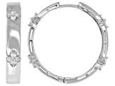 White Cubic Zirconia Rhodium Over Sterling Silver Hoops 1.60ctw