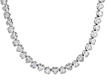White Lab Created Sapphire 18K Gold Over Sterling Silver Necklace 2.22ctw