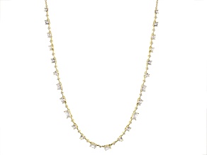 White Cubic Zirconia 18k Yellow Gold Over Sterling Silver Necklace 13.07ctw