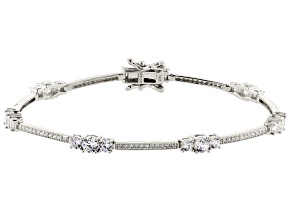 Cubic Zirconia Rhodium Over Sterling Silver Bracelet 6.40ctw