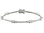 Cubic Zirconia Rhodium Over Sterling Silver Bracelet 6.40ctw