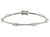Cubic Zirconia Rhodium Over Sterling Silver Bracelet 6.40ctw