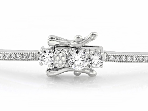 Cubic Zirconia Rhodium Over Sterling Silver Bracelet 6.40ctw