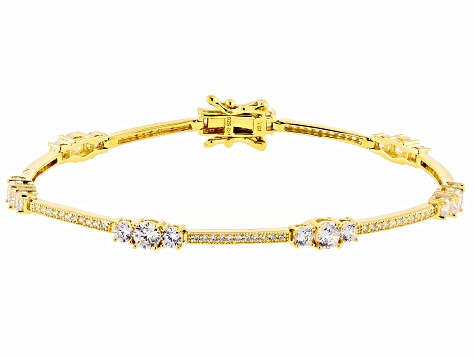 Cubic Zirconia 18k Yellow Gold Over Sterling Silver Bracelet 6.40ctw