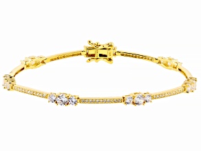 Cubic Zirconia 18k Yellow Gold Over Sterling Silver Bracelet 6.40ctw