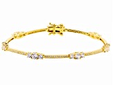 Cubic Zirconia 18k Yellow Gold Over Sterling Silver Bracelet 6.40ctw