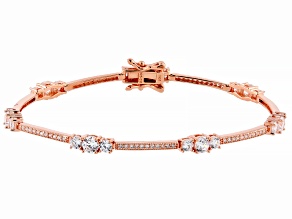 Cubic Zirconia 18k Rose Gold Over Sterling Silver Bracelet 6.40ctw