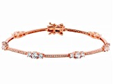 Cubic Zirconia 18k Rose Gold Over Sterling Silver Bracelet 6.40ctw