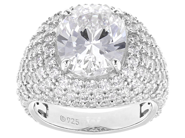 White Cubic Zirconia Platinum Over Sterling Silver Ring 13.91ctw