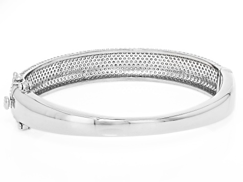 White Cubic Zirconia Rhodium Over Brass Bangle 9.10ctw