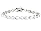 White Cubic Zirconia Rhodium Plated Tennis Bracelet 14.74ctw