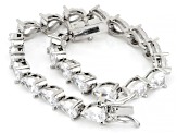 White Cubic Zirconia Rhodium Plated Tennis Bracelet 14.74ctw